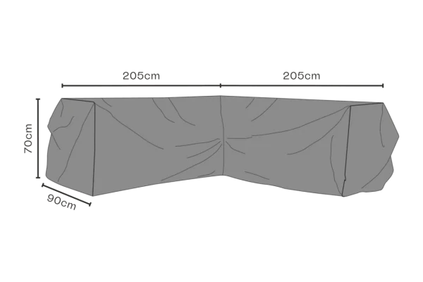 Möbelskydd hörnsoffa V205/H205x90 H70 cm svart - andas Brafab