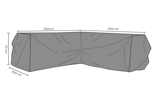 Möbelskydd hörnsoffa V260/H260x105 H70 cm svart - vattentätt Brafab