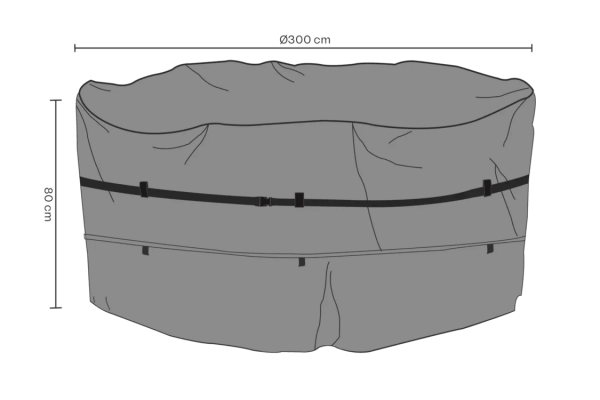 Möbelskydd matgrupp Ø300 H80 cm svart - andas Brafab