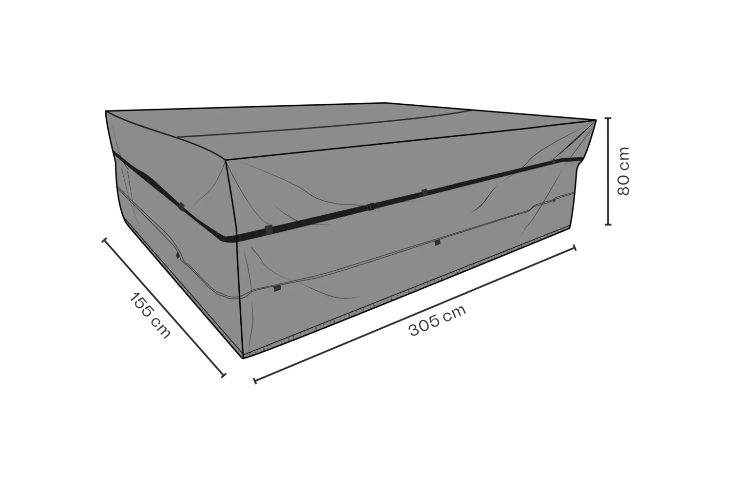 Möbelskydd matgrupp 305x155x80 cm svart - andas Brafab