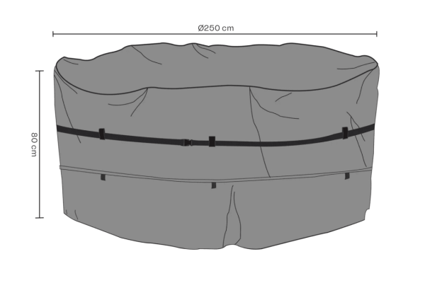 Möbelskydd matgrupp Ø250 H80 cm svart - andas Brafab