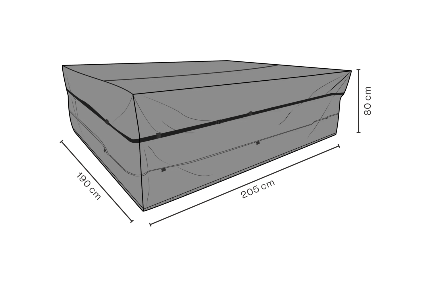 Möbelskydd matgrupp 205x190x80 cm svart - andas Brafab