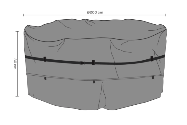 Möbelskydd matgrupp Ø200 H80 cm svart - andas Brafab