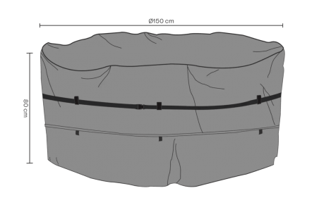 Möbelskydd matgrupp Ø150 H80 cm svart - andas Brafab