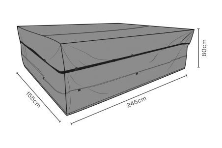 Möbelskydd matgrupp 245x155x80 cm svart - vattentätt Brafab