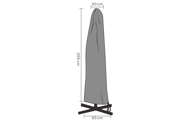 Möbelskydd parasoll 250x50/65 cm svart - vattentätt Brafab