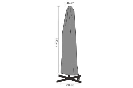 Möbelskydd parasoll 210x45/60 cm svart - vattentätt Brafab