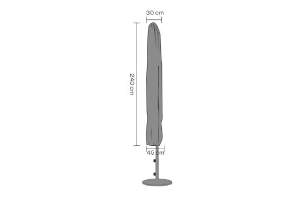 Möbelskydd parasoll 240x30/45 cm svart - vattentätt Brafab