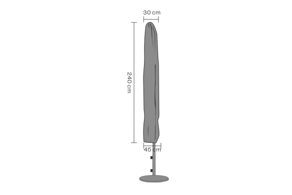 Möbelskydd parasoll 240x30/45 cm svart - vattentätt Brafab