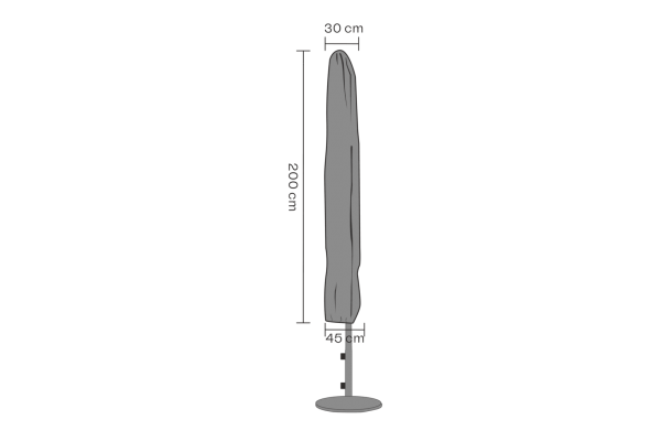 Möbelskydd parasoll 200x30/45 cm svart - vattentätt Brafab