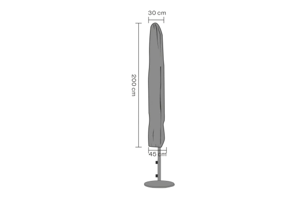 Möbelskydd parasoll 200x30/45 cm svart - vattentätt Brafab