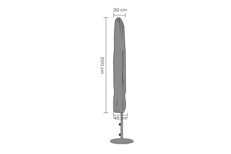 Möbelskydd parasoll 200x30/45 cm svart - vattentätt Brafab