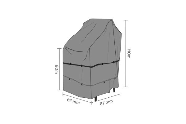 Möbelskydd stapelstol 67x67x80/110 cm svart - andas Brafab