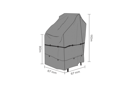 Möbelskydd stapelstol 67x67x80/110 cm svart - andas Brafab