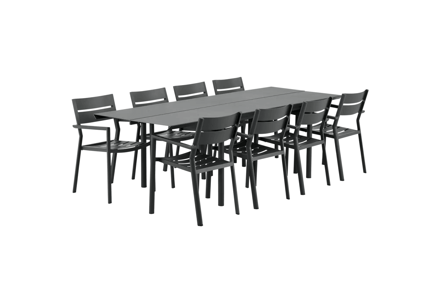 B45 & Delia matgrupp 8 stol + bord antracit Brafab