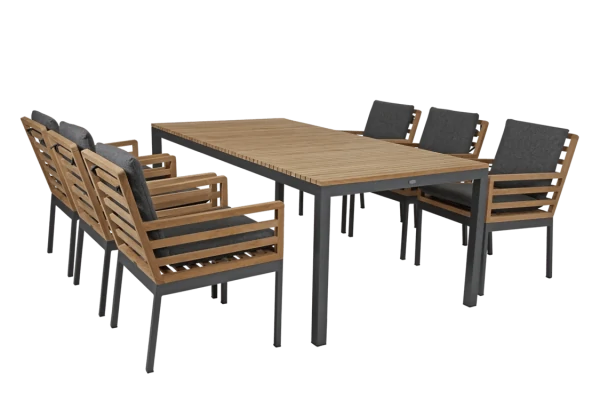 Zalongo matgrupp antracit/teak Brafab
