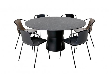Nidaba matbord Ø160 cm svart Brafab