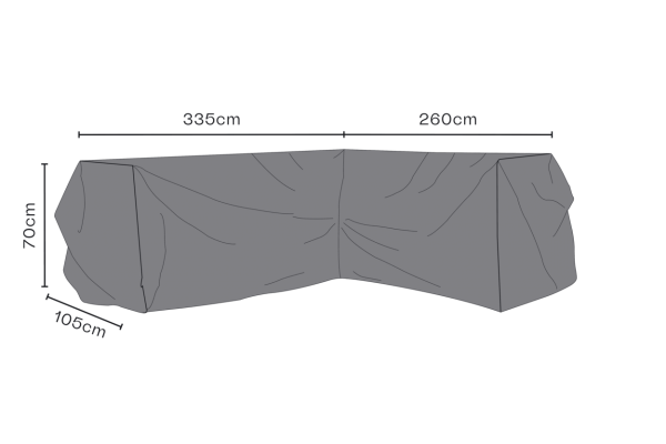 Möbelskydd hörnsoffa V260/H335x105 H70 cm svart - andas Brafab