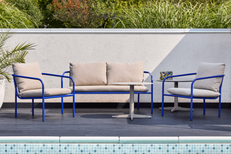 Bendt 2-sitssoffa indigo blue/teddy beige Brafab