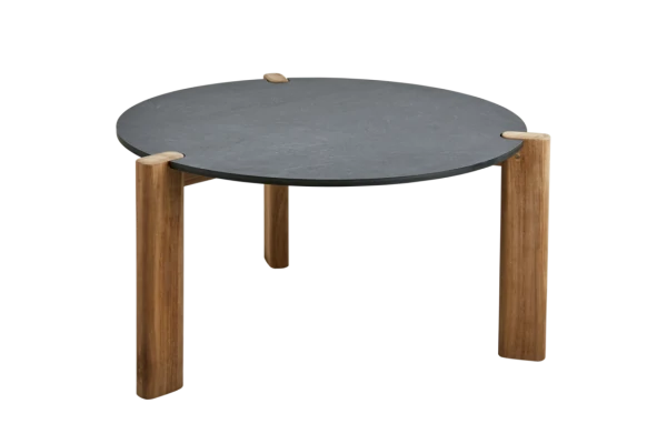 Domino soffbord Ø70 H41 cm antracit/teak Brafab
