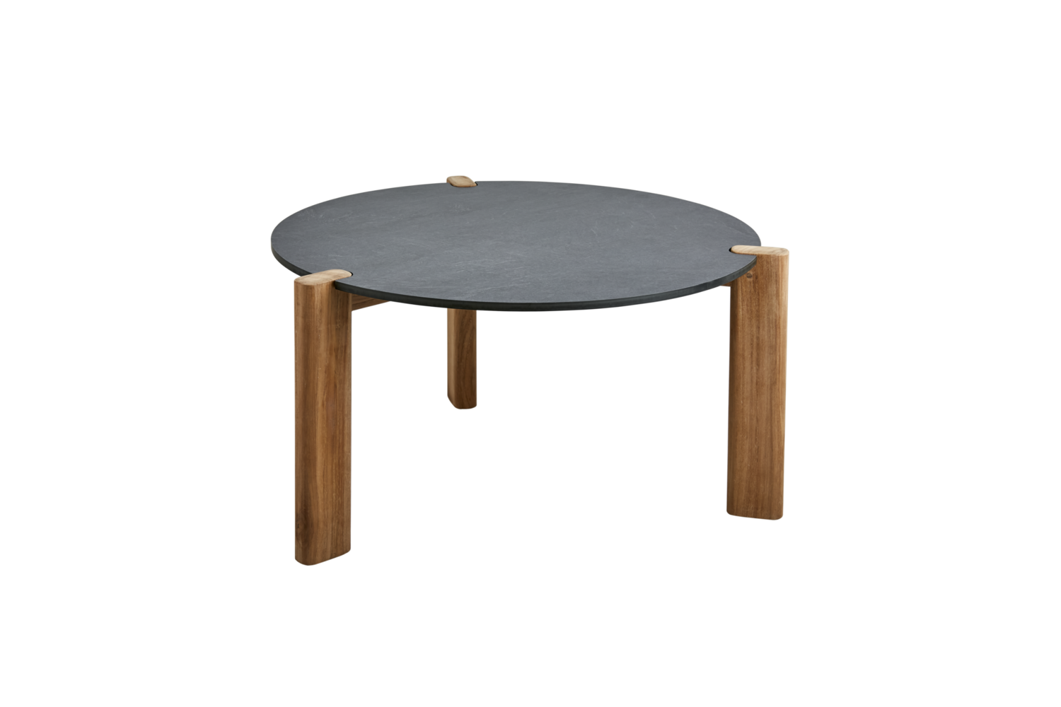 Domino soffbord Ø70 H41 cm antracit/teak Brafab Domino soffbord Ø70 H41 cm antracit/teak Brafab