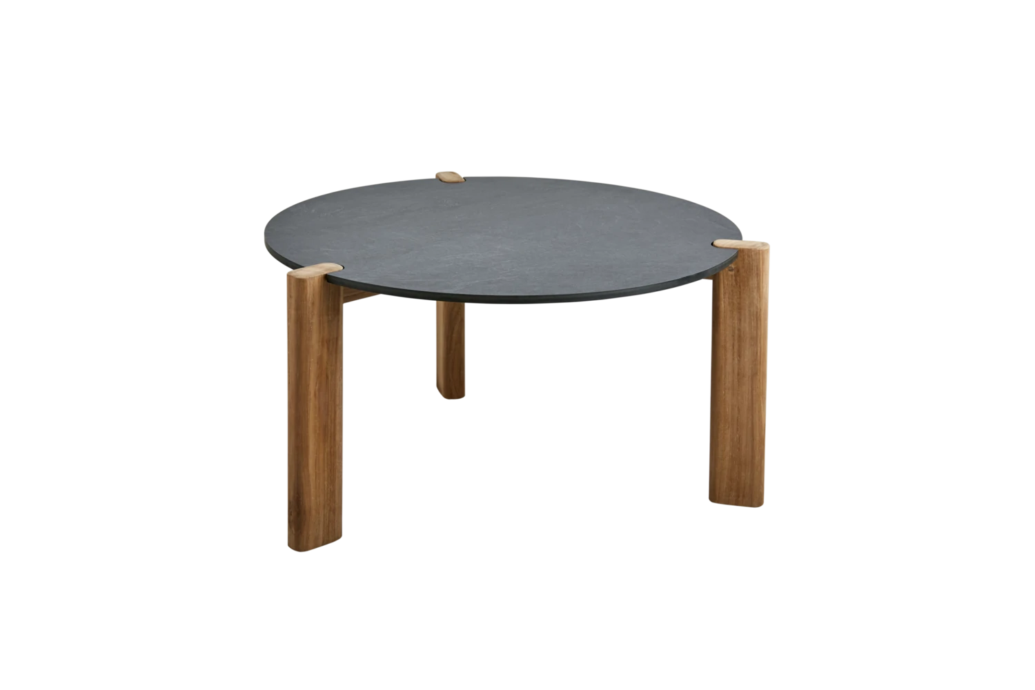 Domino soffbord Ø70 H41 cm antracit/teak Brafab Domino soffbord Ø70 H41 cm antracit/teak Brafab