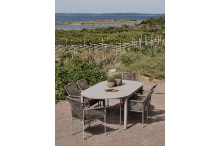 Lomma Elipse matbord 220/280x110x73 cm khaki Brafab