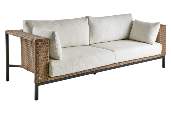 Shell 2-sits soffa black/teddy beige Brafab
