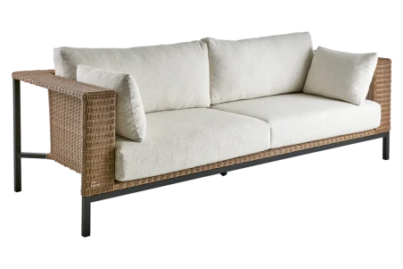Shell 2-sits soffa black/teddy beige Brafab