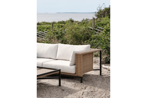Shell 2-sits soffa black/teddy beige Brafab