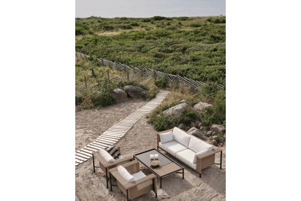 Shell 2-sits soffa black/teddy beige Brafab