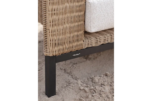 Shell 2-sits soffa black/teddy beige Brafab