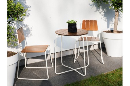 Oas cafébord Ø56 cm brun/vit Hillerstorp