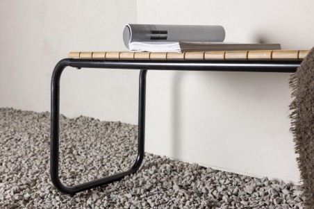 Holmbeck bänk 136x40 cm svart/natur Venture Home