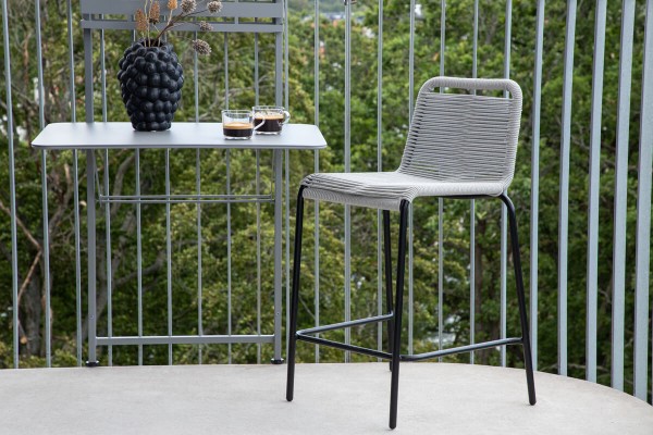 Lindos barstol 2-pack ljusgrå/svart Venture Home