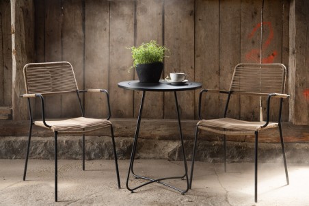 Bacong cafébord Ø60 cm svart Venture Home