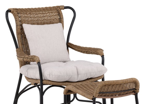 Loreto loungefåtölj svart/natur Venture Home