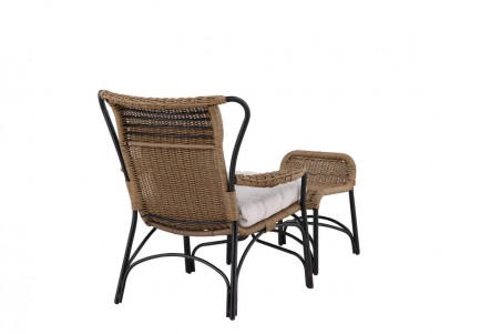 Loreto loungefåtölj svart/natur Venture Home