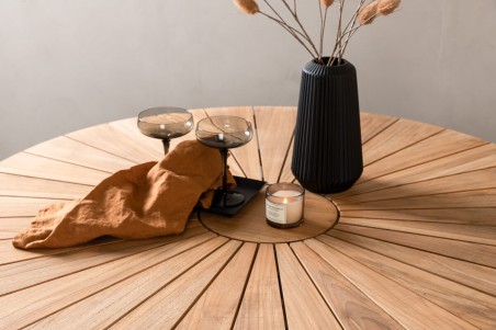 Croft matbord Ø120 cm svart/natur Venture Home