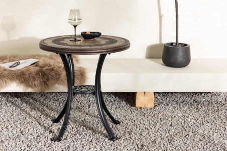 Leiria cafébord Ø60 cm brun/svart Venture Home