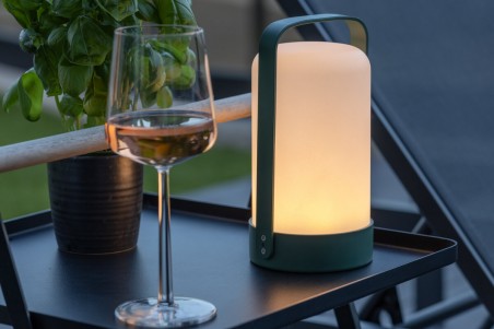 Fern bordslampa Ø12x22 cm grön/vit Venture Home
