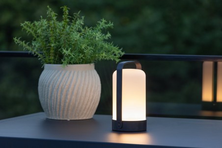 Fern bordslampa Ø12x22 cm svart/vit Venture Home