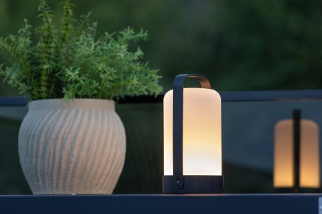 Fern bordslampa Ø12x22 cm svart/vit Venture Home