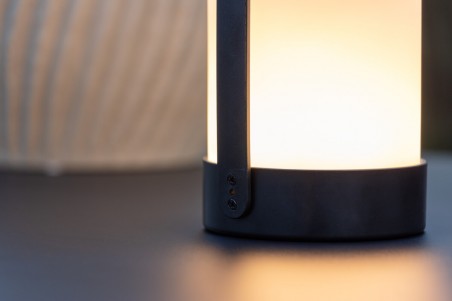 Fern bordslampa Ø12x22 cm svart/vit Venture Home