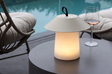Rubu bordslampa Ø24x26 cm beige/vit Venture Home