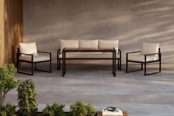 Catania soffgrupp svart/beige Venture Home