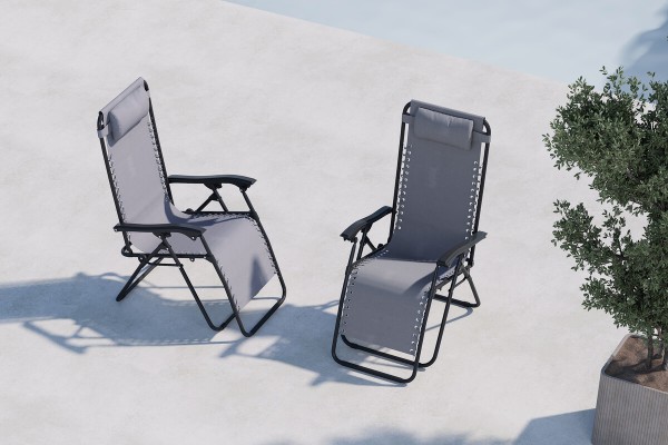 Vulcano solstol 2-pack grå/svart Venture Design