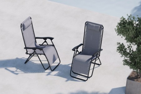 Vulcano solstol 2-pack grå/svart Venture Design