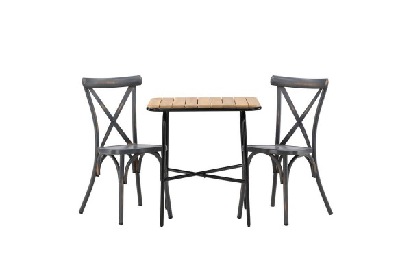 Holmbeck, Tablas cafégrupp mörkgrå/natur Venture Home