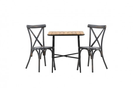 Holmbeck, Tablas cafégrupp mörkgrå/natur Venture Home